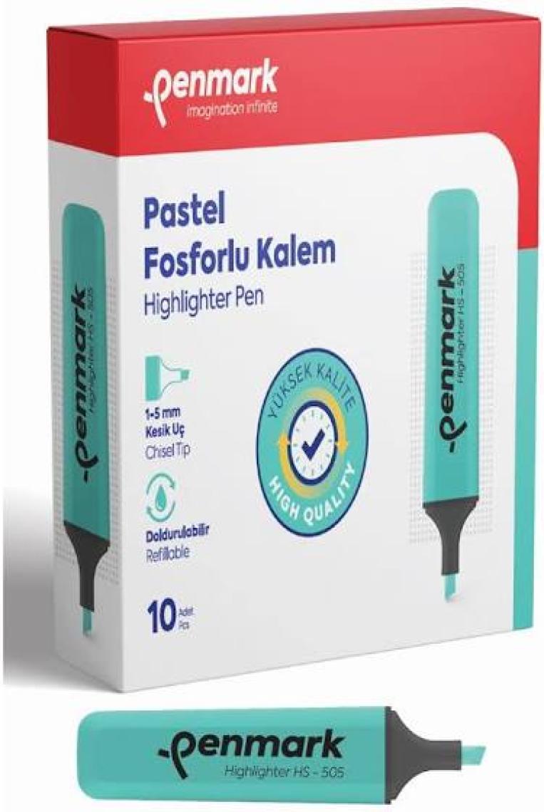 Penmark Pastel Fosforlu Kalem Mint Yeşili HS-505 12