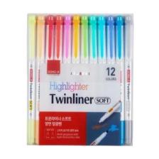 Dong-A Twinliner Soft Fosforlu Kalem Çift Taraflı 12 li Set
