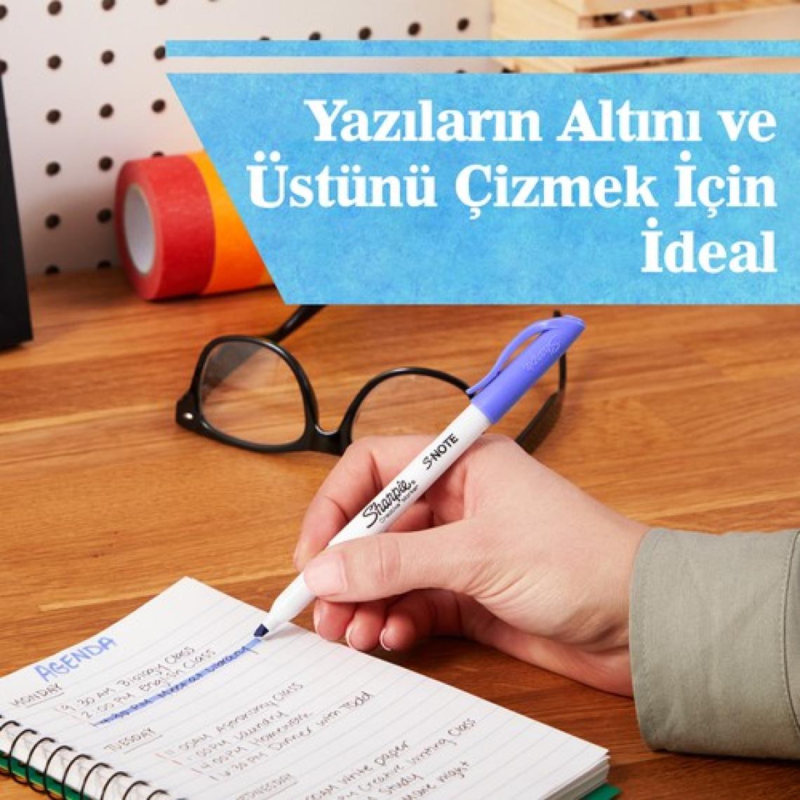 SHARPIE SNOTE Fosforlu Kalem; Kesik uç; 20'li Karışık Renk