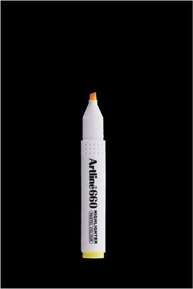Artline 660 Fosforlu Kalem Kesik Uç:1,0-4,0mm Pastel Yellow