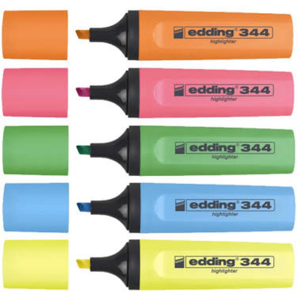 Edding 344 Fosforlu Kalem 5'Li Kutu 5 Renk