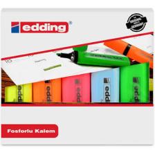 Edding 344 Fosforlu Kalem 5'Li Kutu 5 Renk
