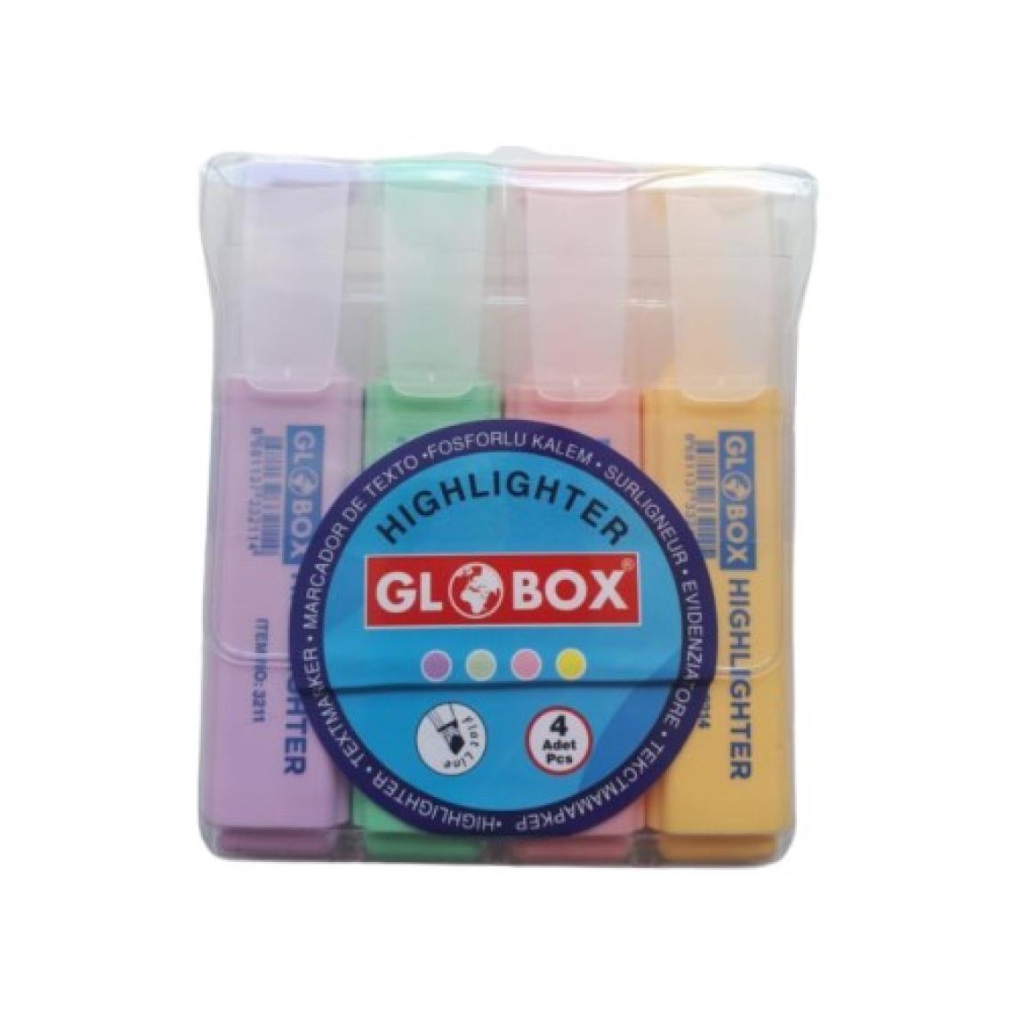 Globox Pastel Fosforlu Işaretleme Kalemi 4'lü