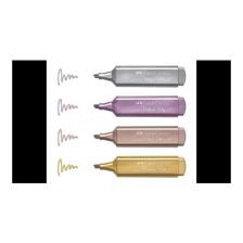 Faber-Castell Fosforlu Kalem 46 Metalik Renkler 4'lü Karton