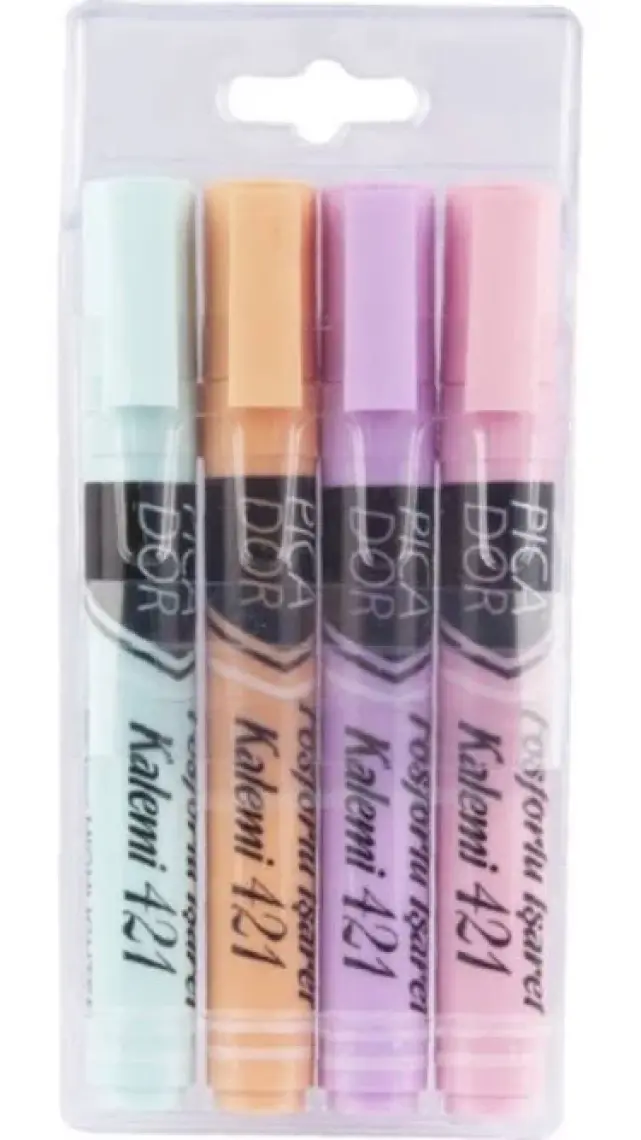 Picador 421 Pastel Fosforlu  Karışık Kalem 4'lü