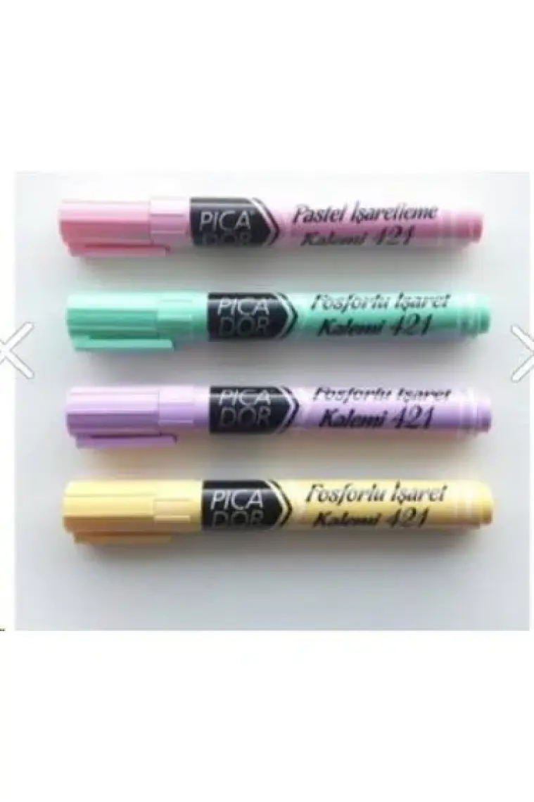 Picador 421 Pastel Fosforlu  Karışık Kalem 4'lü