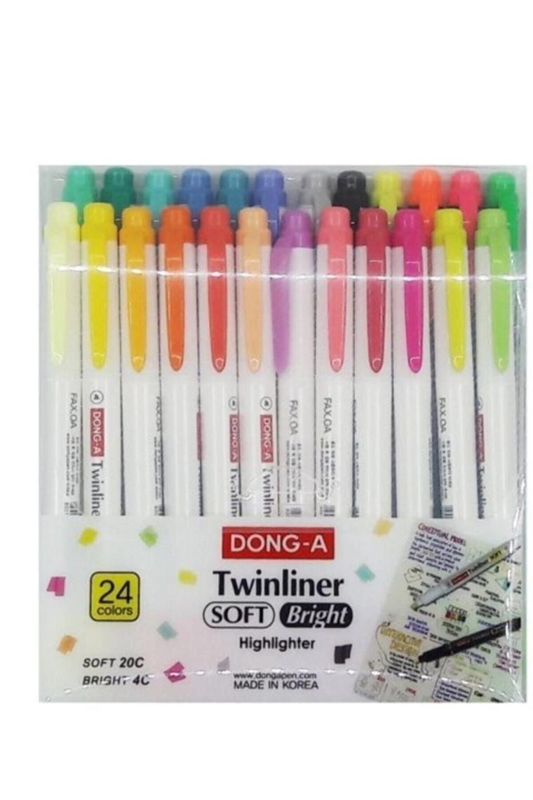 Donga Twinliner Soft Bright 24 Renk Çift Taraflı Fosforlu Kalem