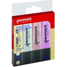 Penmark Fosforlu Kalem 4 Lü Asetat Karışık Renk Simli