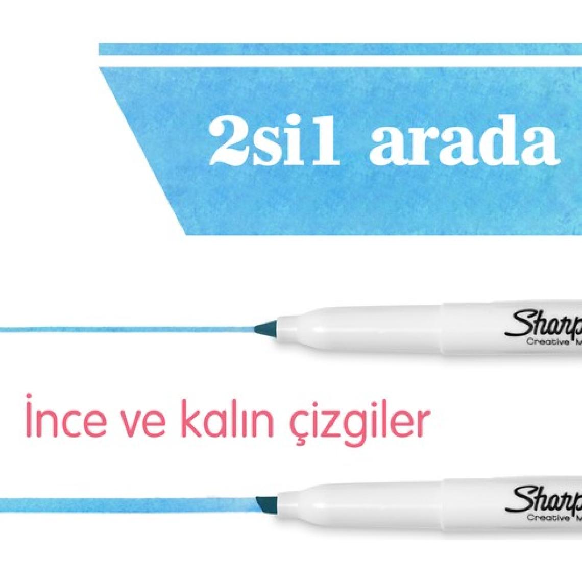 SHARPIE SNOTE Fosforlu Kalem; Kesik uç; 12'li Karışık Renk