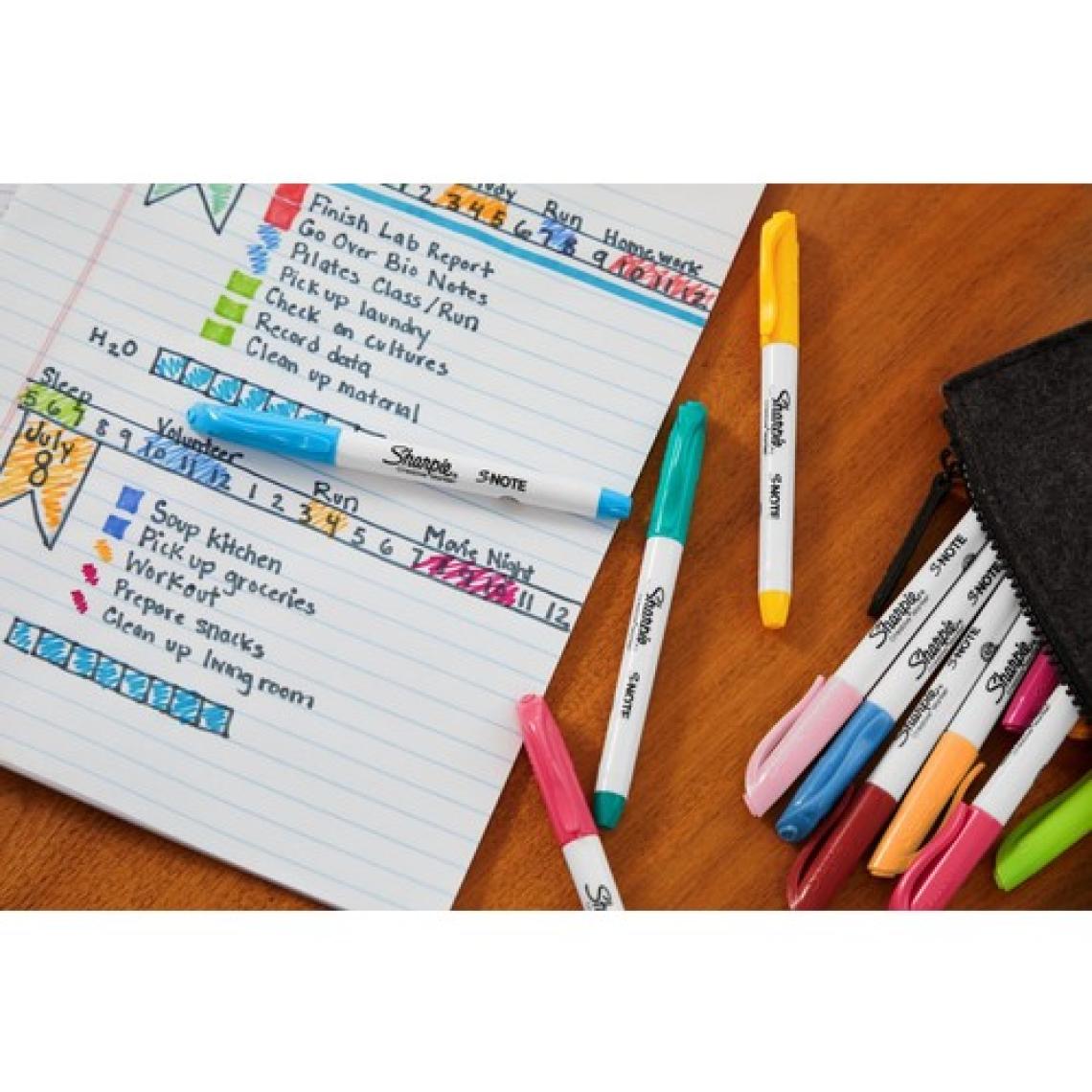 SHARPIE SNOTE Fosforlu Kalem, Kesik uç, 4'lü Karışık Renk