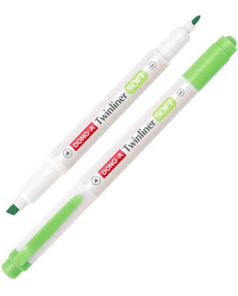 Dong-A Twinliner Soft Fosforlu Kalem Çimen Yeşili No:41