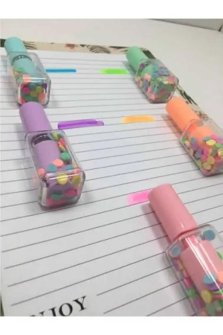 Misyon Oje Şekilli Işaretleme Kalem Seti 5'li Pastel Renkler