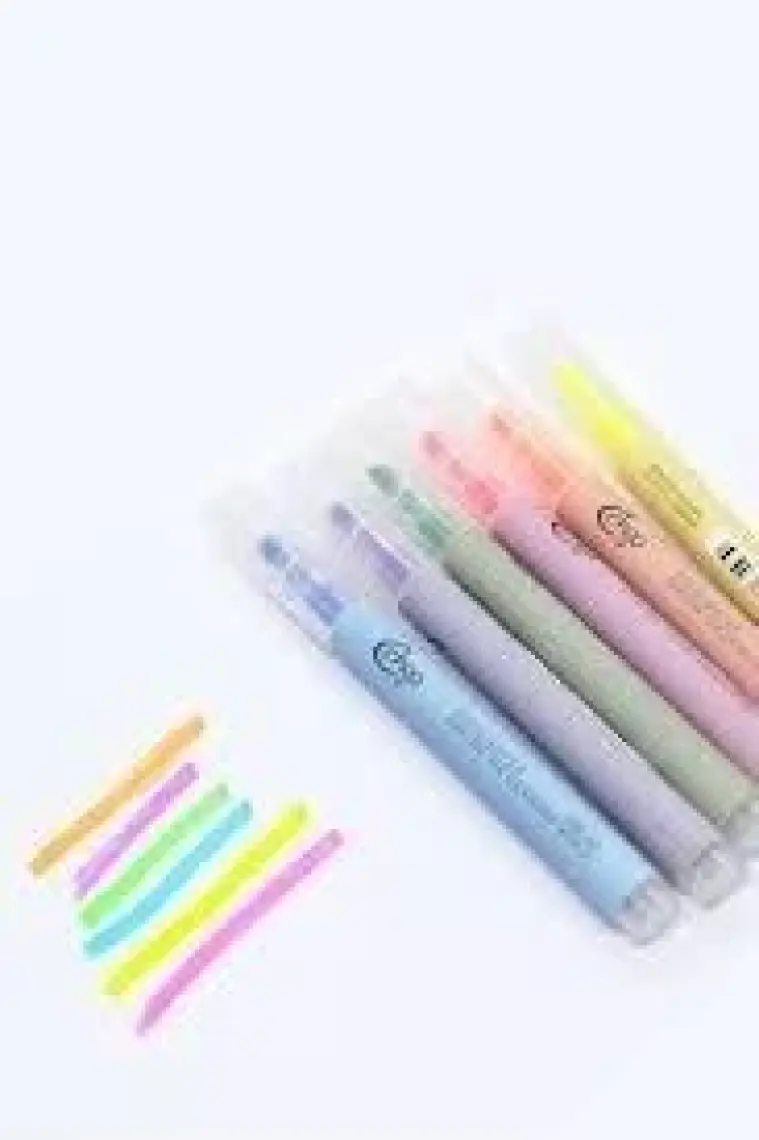 Cengo Çift Taraflı Pastel Renk Fosforlu İşaretleme Kalemi 6'lı Set