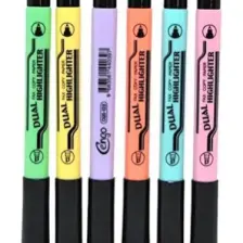 Cengo Çift Taraflı Pastel Renk Fosforlu İşaretleme Kalemi 6'lı Set