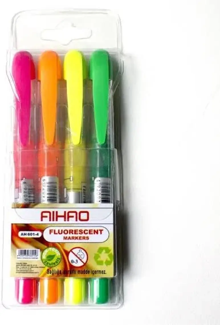 Mikro Ah601-4 Fosforlu Kalem 4 Renkli Set