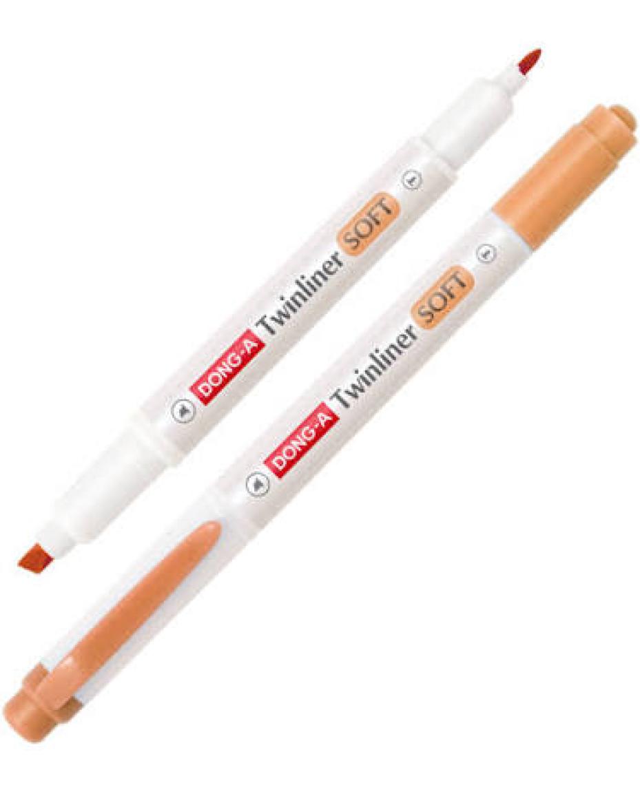 Dong-A Twinliner Soft Fosforlu Kalem Turuncu No:08