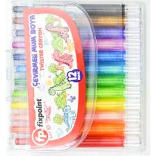 Fixpoint Çevirmeli Mum Boya 12 Renk (P-2144)