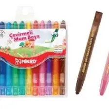 Mikro Mb-13 Çevirmeli Mum Boya 12 li Kısa