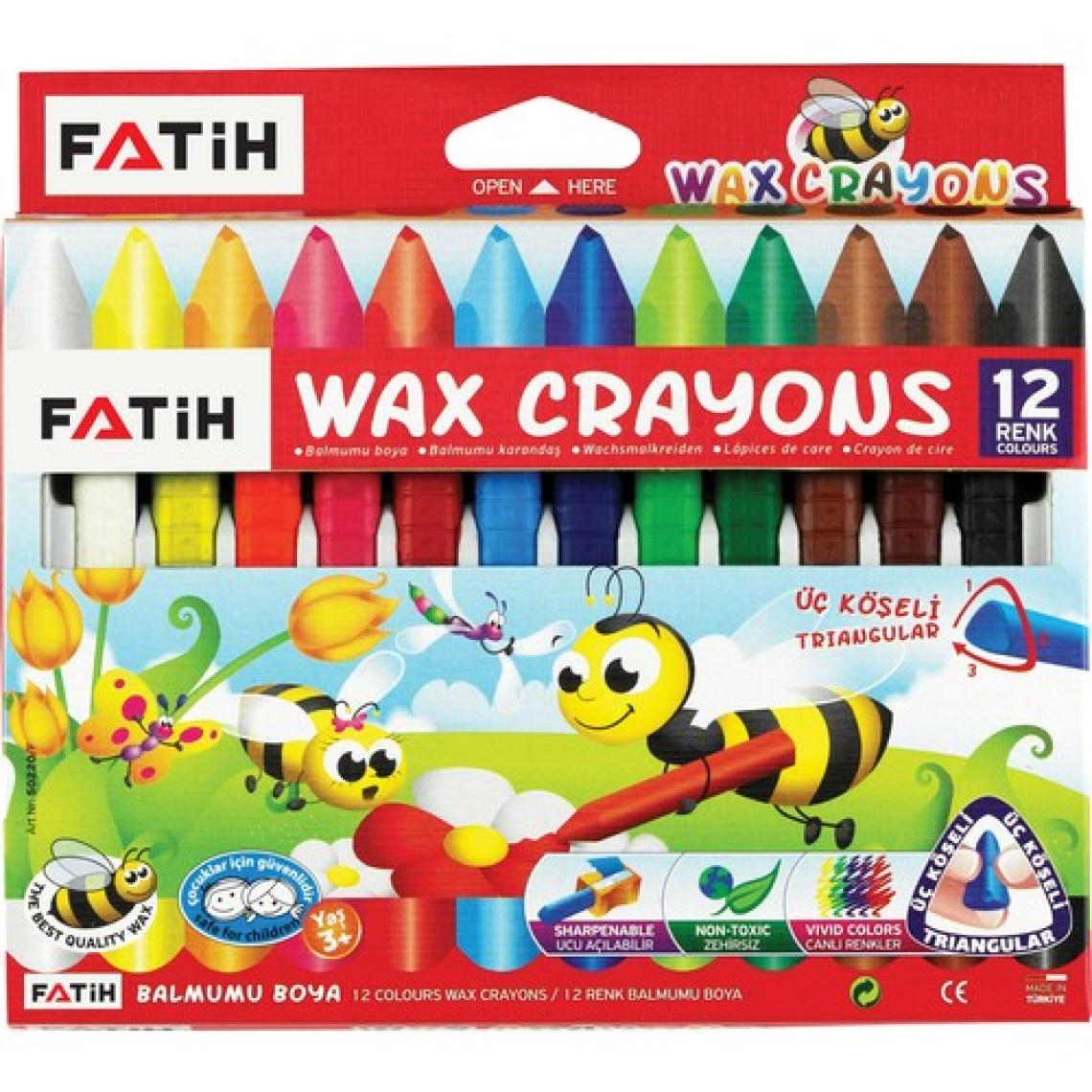 Fatih Üçgen Crayon  12 Renk Jumbo ( Mum Boya )