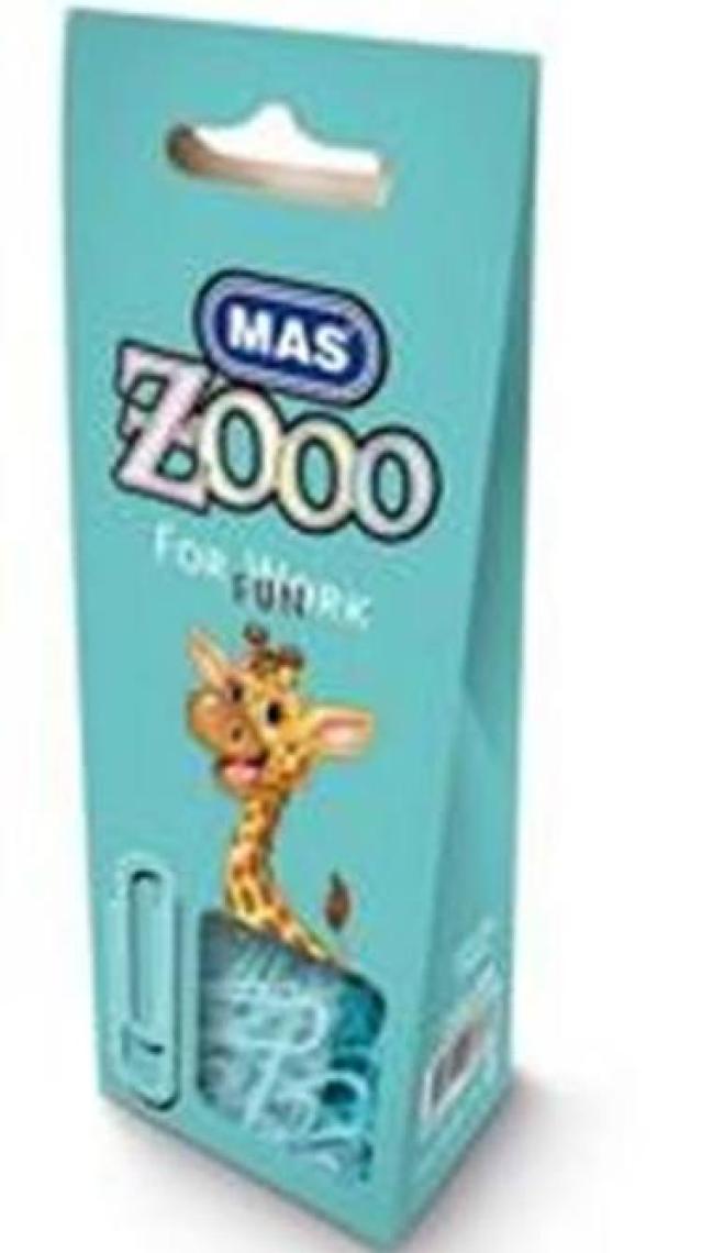 Mas Zooo - Karton Pakette Plastik Kaplı Ataş - No:3 - Turkuaz