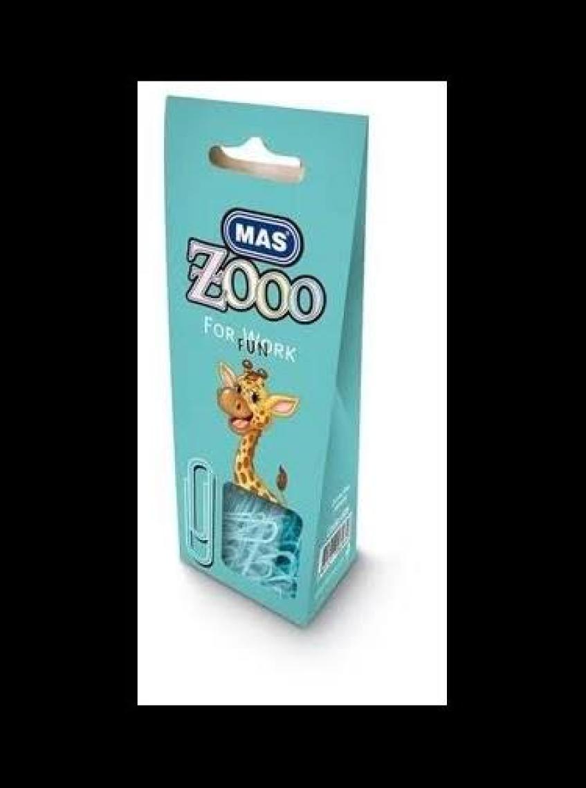 Mas Zooo - Karton Pakette Plastik Kaplı Ataş - No:3 - Turkuaz