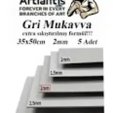 Artlantis Mukavva Gri 2 mm 35X50 cm 5 Adet Sert Karton Ekstra Sıkıştırılmış 35*50 Mukavva Gri Renkli 2mm 5 Adet