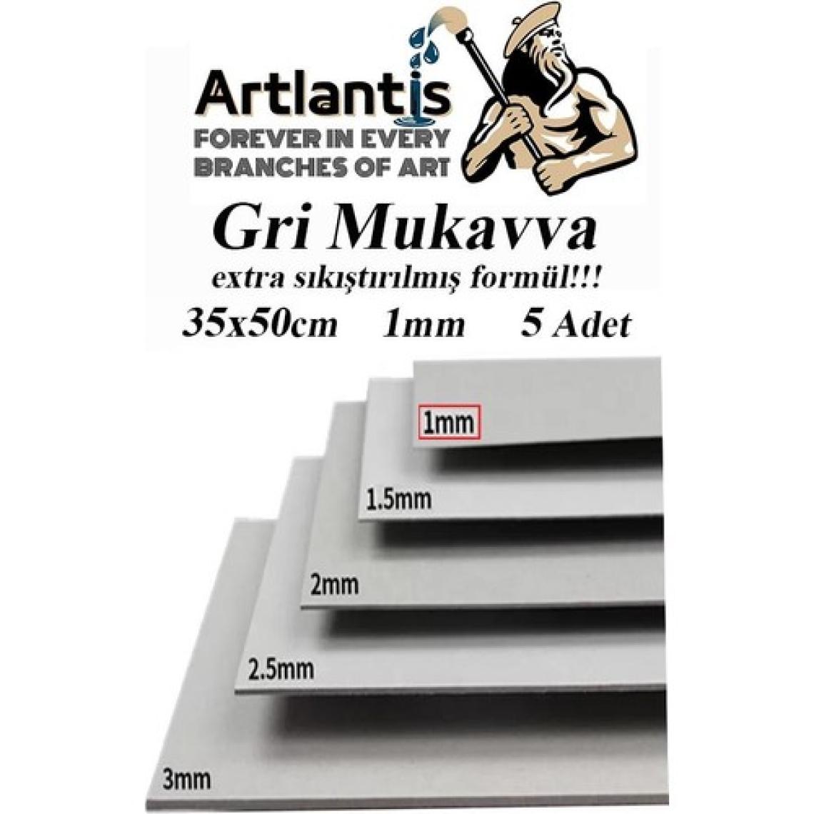 Mukavva Gri 1 mm 35X50 cm 5 Adet Sert Karton Ekstra Sıkıştırılmış 35*50 Mukavva Gri Renkli 5 Adet
