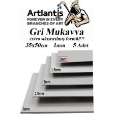 Mukavva Gri 1 mm 35X50 cm 5 Adet Sert Karton Ekstra Sıkıştırılmış 35*50 Mukavva Gri Renkli 5 Adet