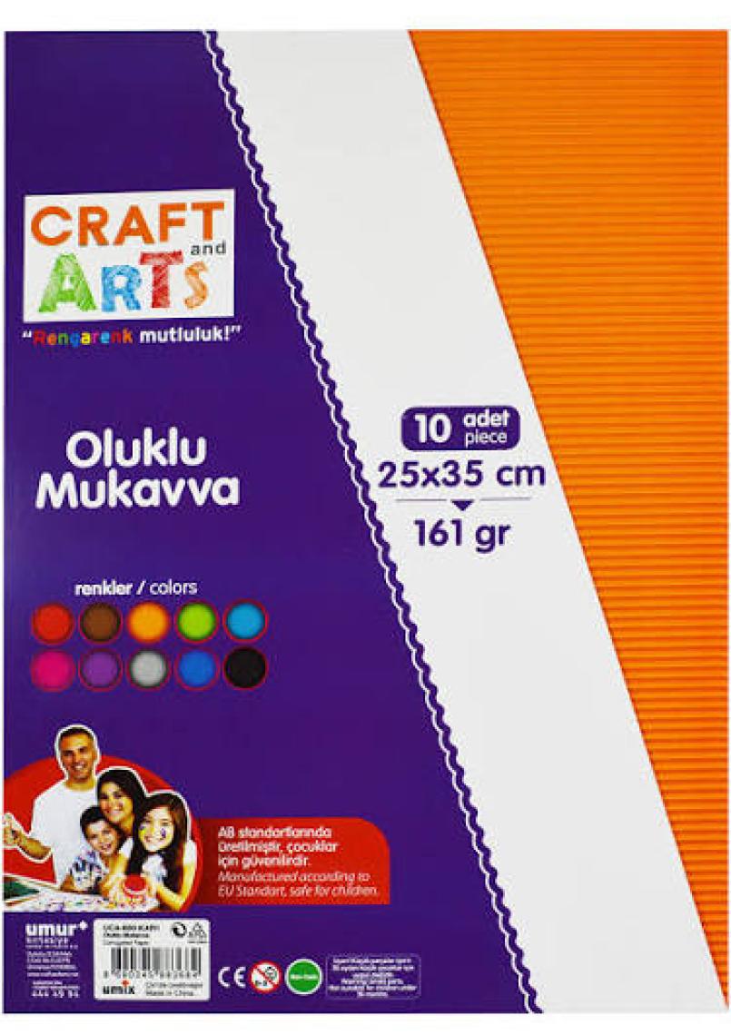 Craft And Arts Oluklu Mukavva 25X35 10'Lu Karışık Poşet