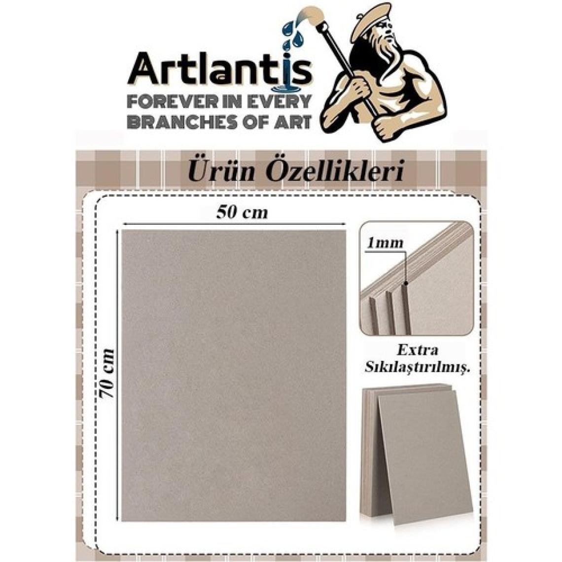 Mukavva Gri 1 mm 50X70 cm 5 Adet Sert Karton Ekstra Sıkıştırılmış 50*70 Mukavva Gri Renkli 5 Adet