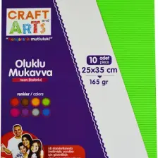 Craft And Arts Oluklu Mukavva Fosforlu 25X35 10'Lu Karışık Poşet