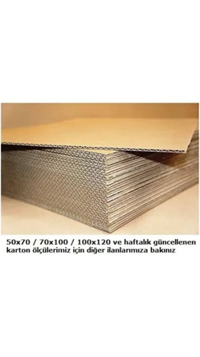 Kraft 70x100cm 3mm+6mm Oluklu Mukavva Karton 10'lu Paket Ödev Kartonu - Proje Kartonu