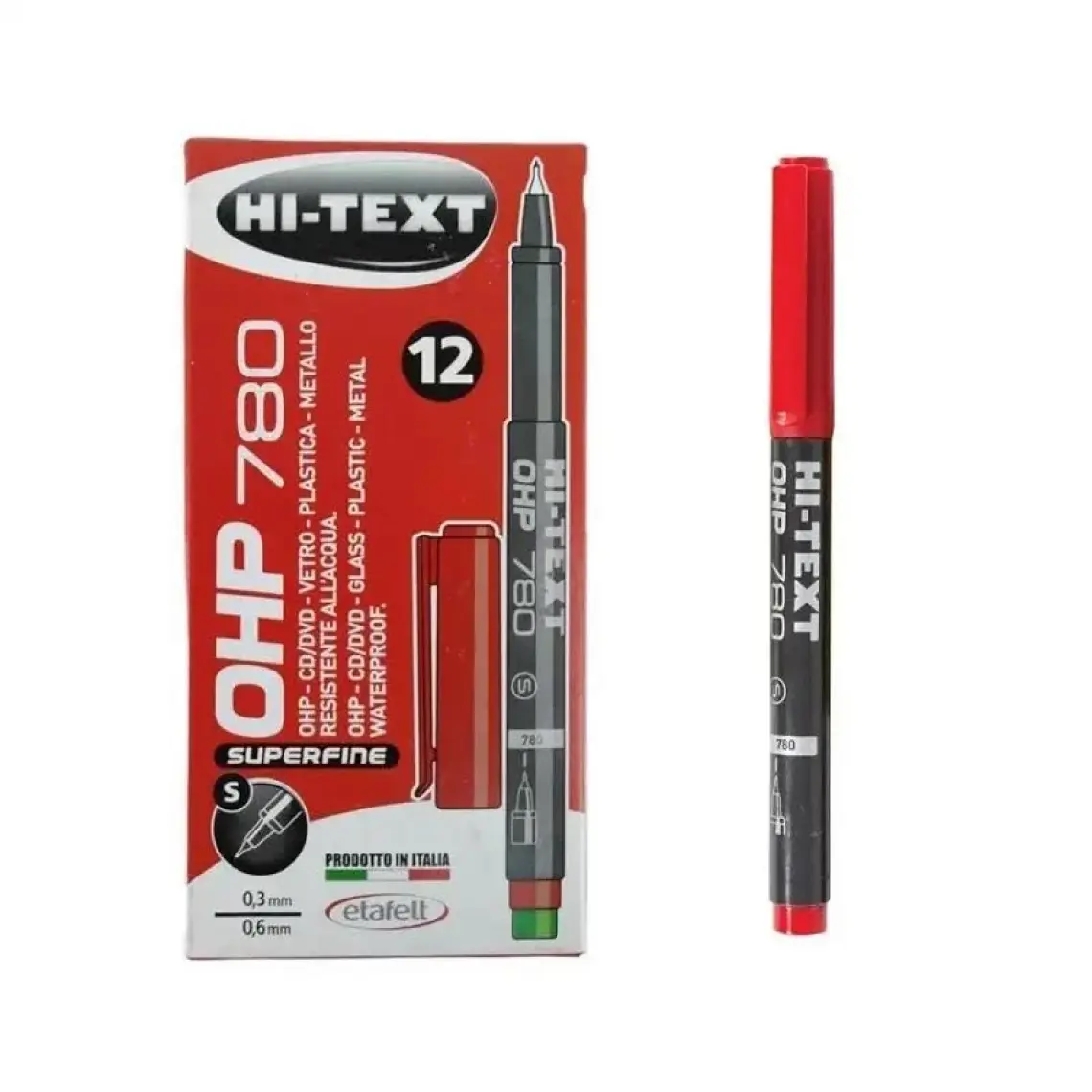Hı-Text Asetat Kalemi (M) Kırmızı 780Mk