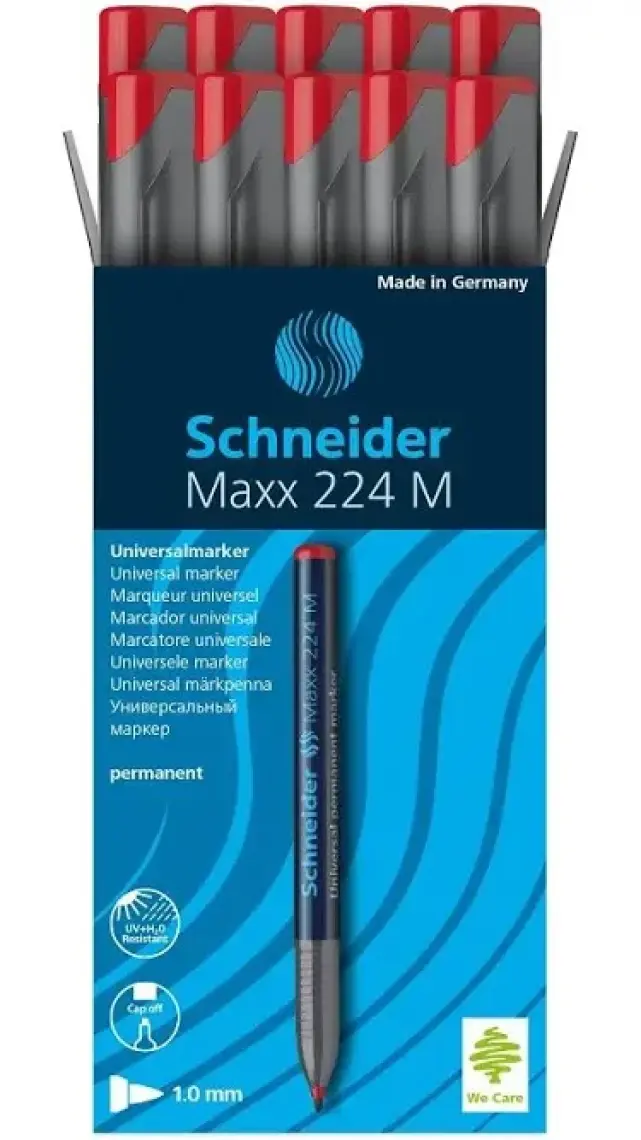 Schneider Maxx 224 M Asetat Kalemi 1.0 mm Kırmızı 10'lu