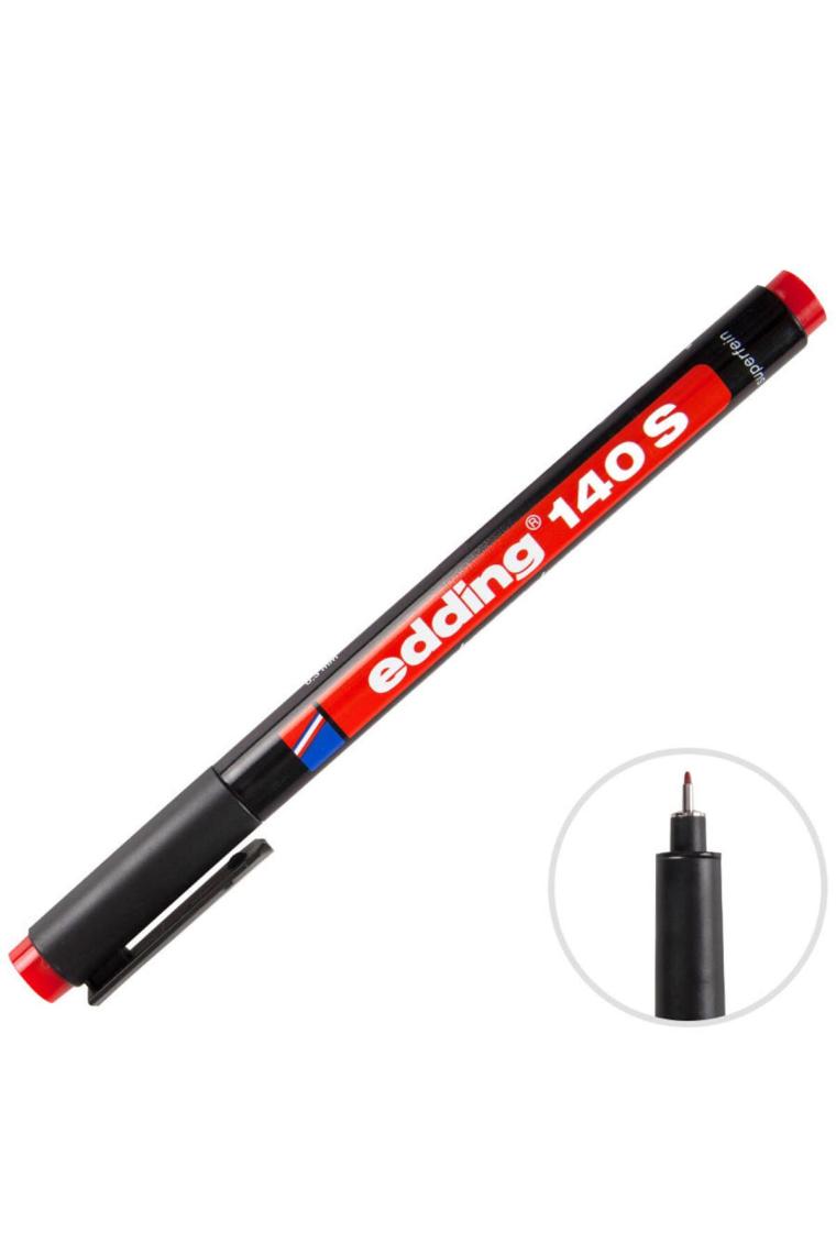 Edding (E-140S) Asetat Kalemi Kırmızı 10 Lu
