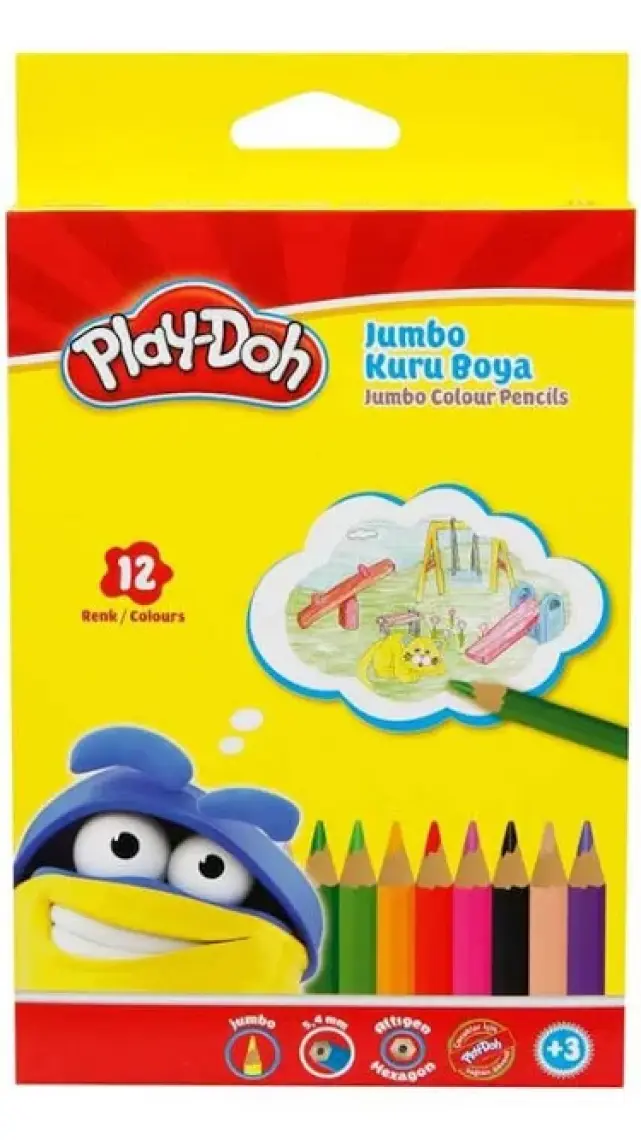 Play-Doh Kuru Boya 12 Renk Jumbo 1/1
