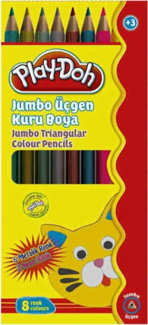 Play-Doh Kuruboya Jumbo 8 Renk Neon Play-Ku016