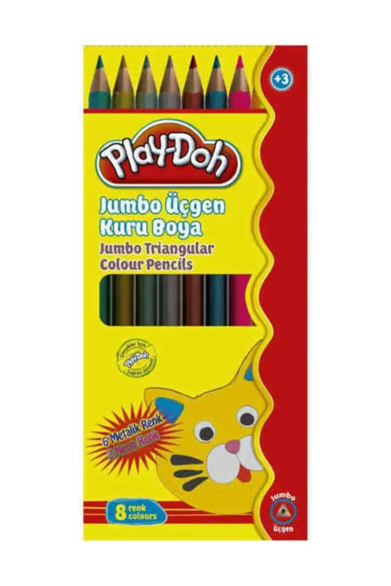Play-Doh Kuruboya Jumbo 8 Renk Neon Play-Ku016