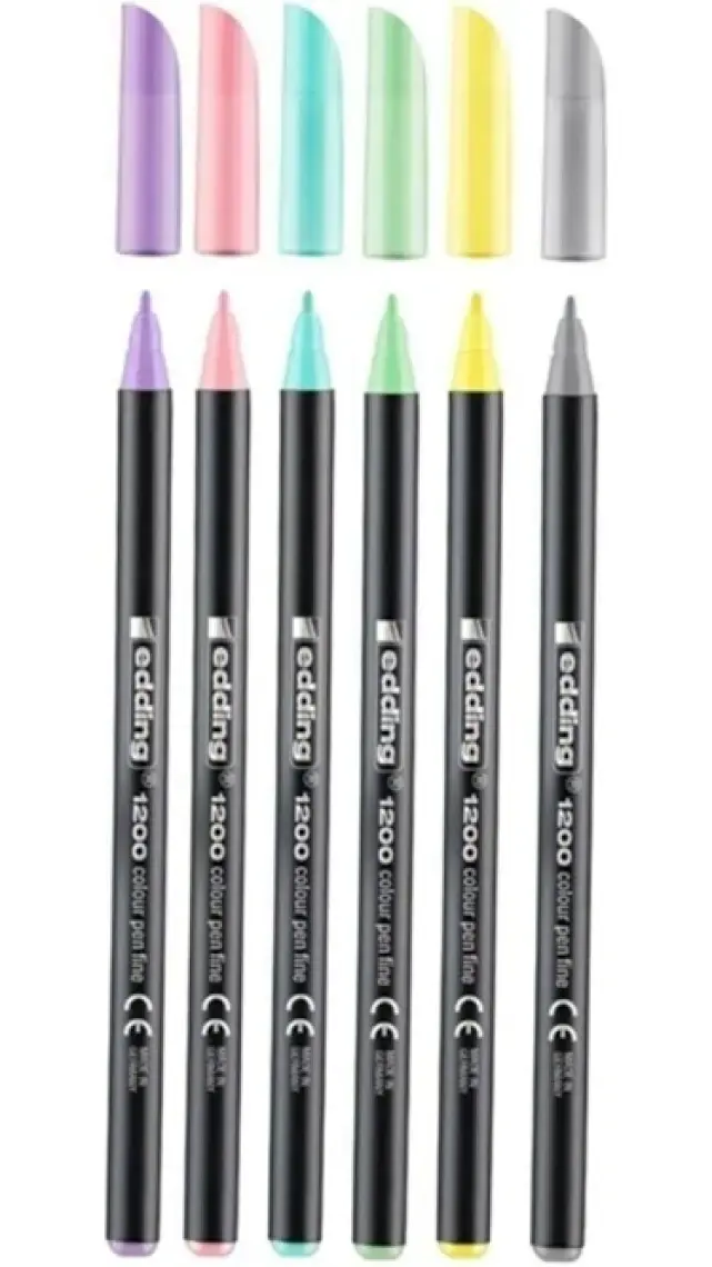 Edding 1200 Ince Uçlu Keçeli Kalem 6lı Set Pastel Renkler