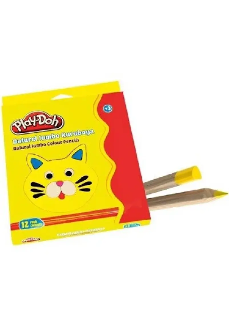 Play-Doh Ku009 12 Renk Natturel Jumbo Mini Kuru Boya