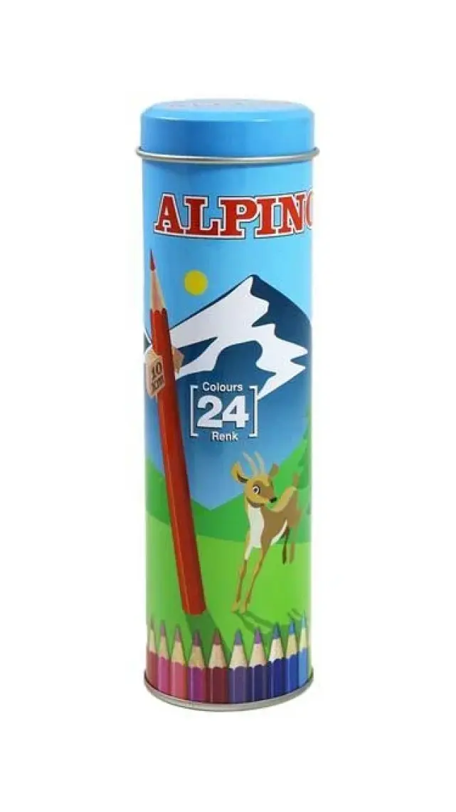 Alpıno Tüp 24 Renk Uzun Kuru Boya Kalemi Al-791