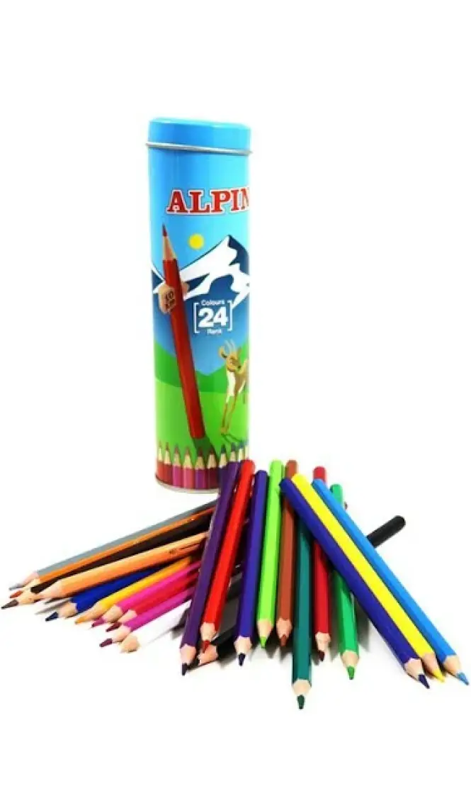 Alpıno Tüp 24 Renk Uzun Kuru Boya Kalemi Al-791