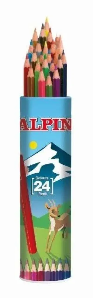 Alpıno Tüp 24 Renk Uzun Kuru Boya Kalemi Al-791