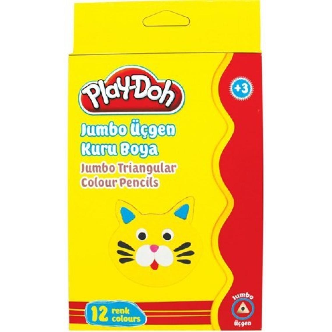 Play-Doh Ku008 12 Renk Jumbo Üçgen Kuru Boya