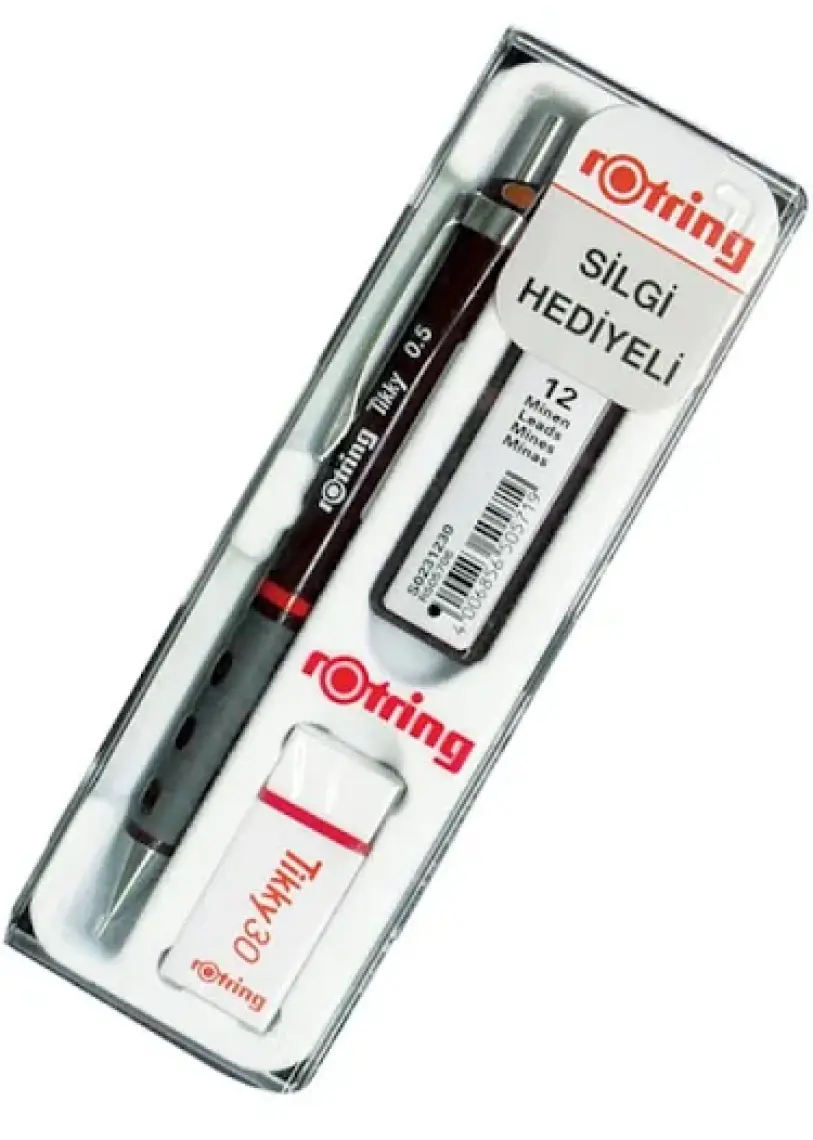 Rotring Tikky Versatil Kalem 0.5 mm + Silgi + Kalem Ucu Set