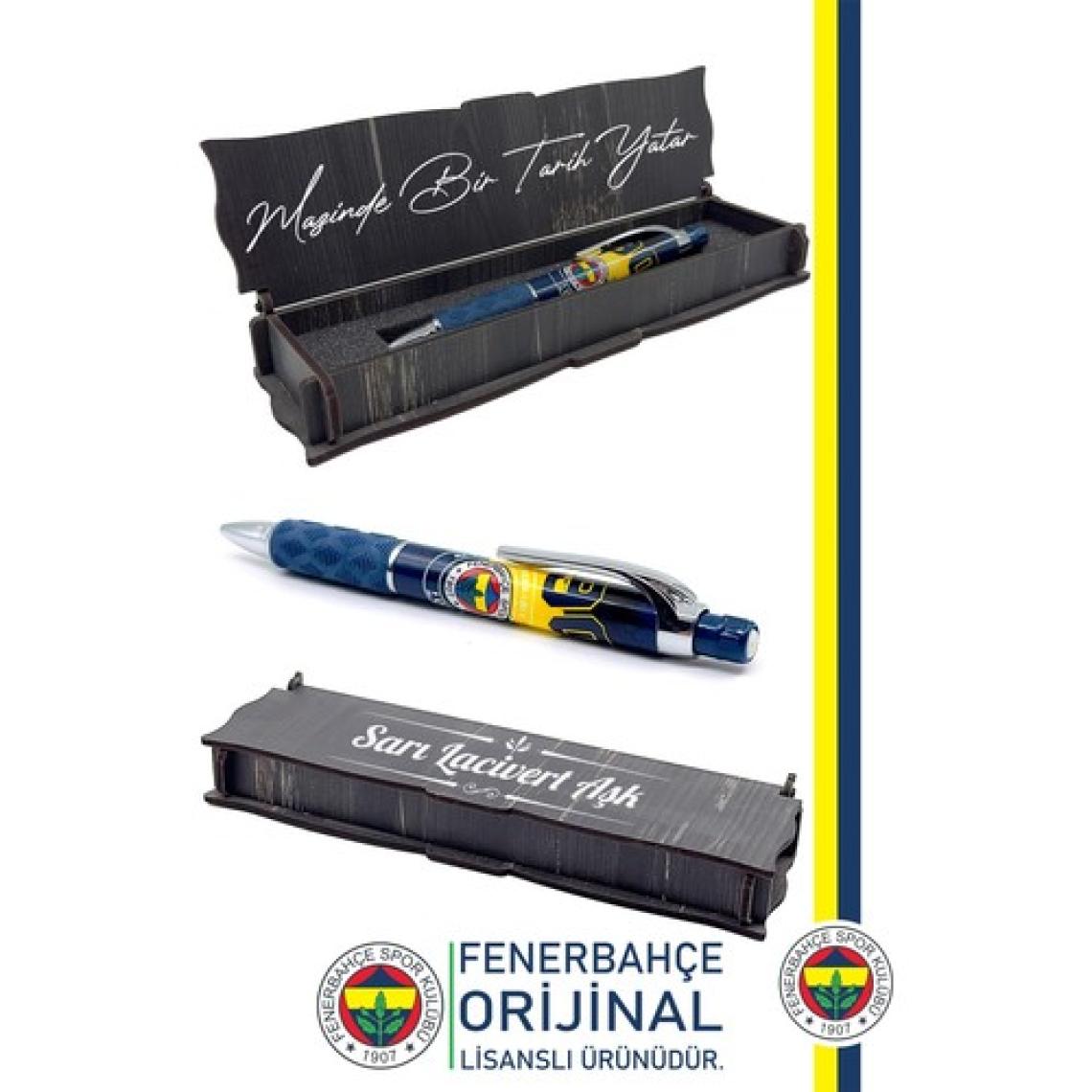 Fenerbahçe Orijinal Lisanslı Uçlu Kalem 0.7 Hediyelik Ahşap Kutulu