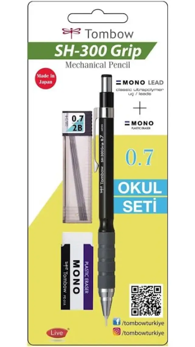 Tombow Sh 300 Grip Versatil Okul Seti Siyah Gr11