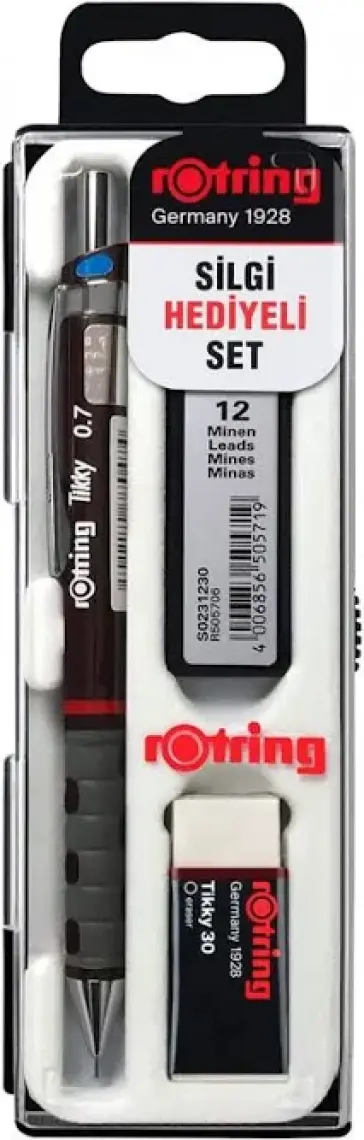 Rotring Tikky Versatil Kalem 0.5 mm + Silgi + Kalem Ucu Set
