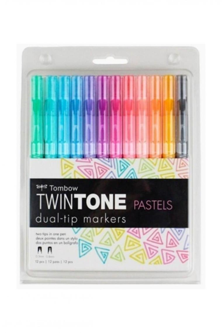 Twintone 12'li Çift Taraflı Markör - Pastel Renkler