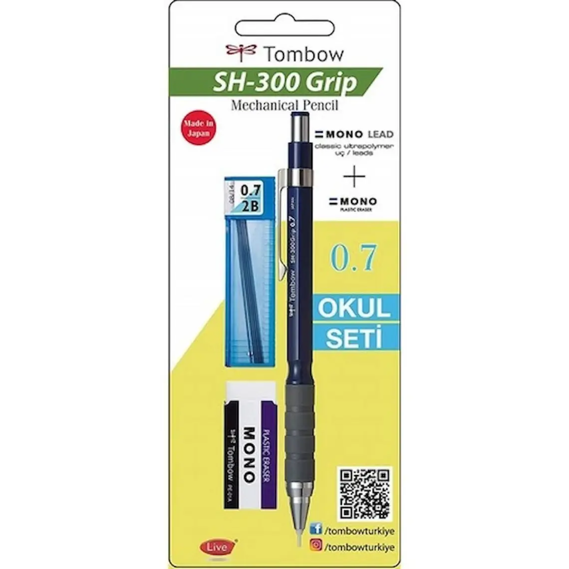 Tombow Sh 300 Grip Versatil Okul Seti Lacivert Gr44